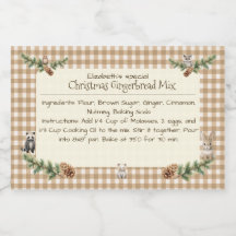 Woodland Animals Christmas Baking Mix Gingham
