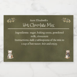 Woodland Animals Christmas Hot Cocoa Mix Groen Voedselcontainer Etiket