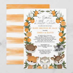 Woodland Animals Citrus Oranje Baby shower per pos Kaart