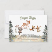 Woodland Animals Clothesline Forest Luier Raffle Kaart (Voorkant)