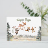 Woodland Animals Clothesline Forest Luier Raffle Kaart (Staand voorkant)