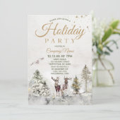 Woodland Animals Corporate Holiday Kerstparty Kaart (Staand voorkant)