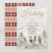 Woodland Animals Corporate Holiday Kerstparty Kaart (Voorkant / Achterkant)
