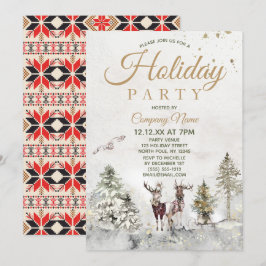 Woodland Animals Corporate Holiday Kerstparty Kaart