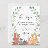 Woodland Animals Couples Baby shower Dank u Bedankkaart (Voorkant)