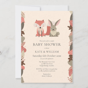 Woodland Animals Couples Baby shower Sprinkle Kaart