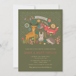 Woodland Animals Couples' Shower Kaart