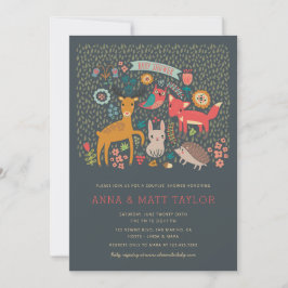 Woodland Animals Couples' Shower Kaart