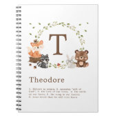 Woodland Animals Custom Monogram Notitieboek (Voorkant)