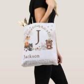 Woodland Animals Custom Monogram Poster Tote Bag (Dichtbij)