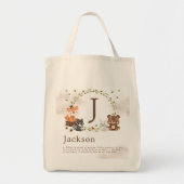 Woodland Animals Custom Monogram Tote Bag (Voorkant)