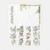 Woodland Animals Custom Numbers Milestone Age Fleece Deken (Voorkant)