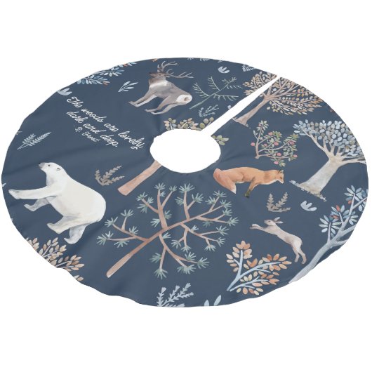 Woodland Animals Custom Tree Rok Kerstboom Rok (Gekanteld)