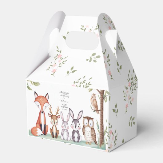 Woodland Animals Cute Baby shower Hartelijk dank Bedankdoosjes (Voorkant Zijde)