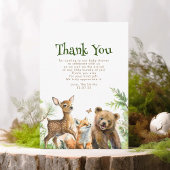 Woodland Animals Cute Baby shower Hartelijk dank Bedankkaart