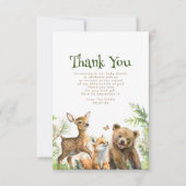 Woodland Animals Cute Baby shower Hartelijk dank Bedankkaart (Voorkant)