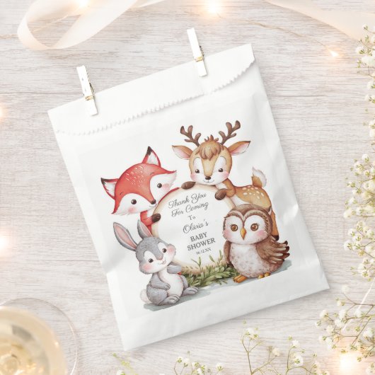 Woodland Animals Cute Baby shower Hartelijk dank Bedankzakje (Geknipt)