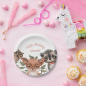 Woodland Animals Cute Birthday Party Theme Papieren Bordje (Feest)