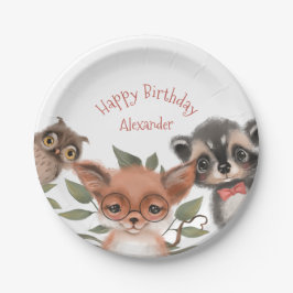 Woodland Animals Cute Birthday Party Theme Papieren Bordje