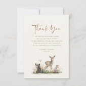 Woodland Animals Cute Dankuwel Bedankkaart (Voorkant)