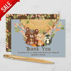 WOODLAND ANIMALS Dank u Baby shower Bedankkaart