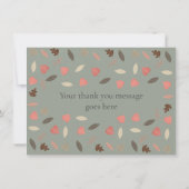 Woodland Animals Dank u Bedankkaart (Achterkant)