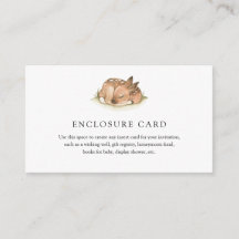 Woodland Animals Deer Baby shower Enclosure Card
