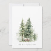 Woodland Animals Deer Baby Shower Invitation Kaart (Achterkant)