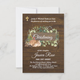 Woodland Animals Deer Christening Invite Baptism