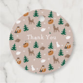 Woodland Animals Deer Fox Bunny bedankt Bedankjes Labels (Voorkant)