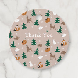 Woodland Animals Deer Fox Bunny bedankt Bedankjes Labels
