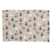 Woodland Animals Deer Fox Bunny Pattern Trees Kussensloop (Voorkant)