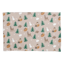 Woodland Animals Deer Fox Bunny Pattern Trees