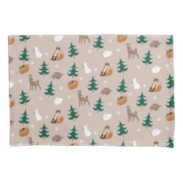 Woodland Animals Deer Fox Bunny Pattern Trees Kussensloop
