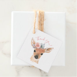 Woodland Animals Deer Waterverf Hartelijk dank Bedankjes Labels
