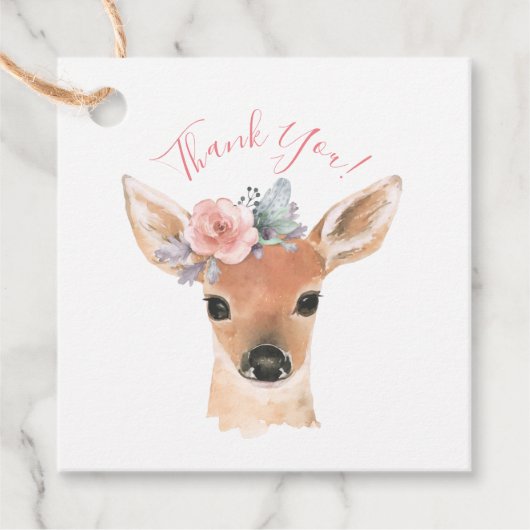 Woodland Animals Deer Waterverf Hartelijk dank Bedankjes Labels (Voorkant)