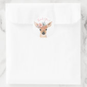 Woodland Animals Deer Waterverf Typografie Name Ronde Sticker (Tas)