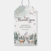 Woodland Animals Deer Winter Baby shower Dank u Cadeaulabel (Voorkant)