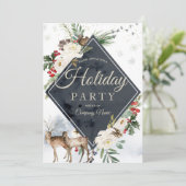 Woodland Animals Diamond Corporate Holiday Party Kaart (Staand voorkant)
