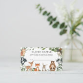 Woodland Animals Diaper Raffle Baby shower Card Informatiekaartje (Staand voorkant)