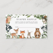 Woodland Animals Diaper Raffle Baby shower Card Informatiekaartje (Voorkant)
