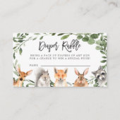 Woodland Animals Diaper Raffle Baby shower Card Informatiekaartje (Voorkant)