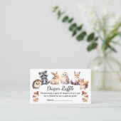 woodland animals diaper raffle baby shower  informatiekaartje (Staand voorkant)
