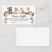 woodland animals diaper raffle baby shower  informatiekaartje (Voorkant / Achterkant)