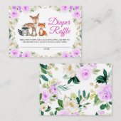 Woodland Animals Diaper Raffle Card Informatiekaartje (Voorkant / Achterkant)