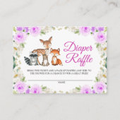 Woodland Animals Diaper Raffle Card Informatiekaartje (Voorkant)
