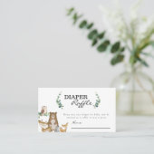 Woodland Animals Diaper Raffle Card Visitekaartje (Staand voorkant)
