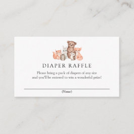 Woodland Animals Diaper Raffle Enclosure Kaart