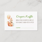 Woodland Animals Diaper Raffle Enclosure Kaart Visitekaartje (Voorkant)