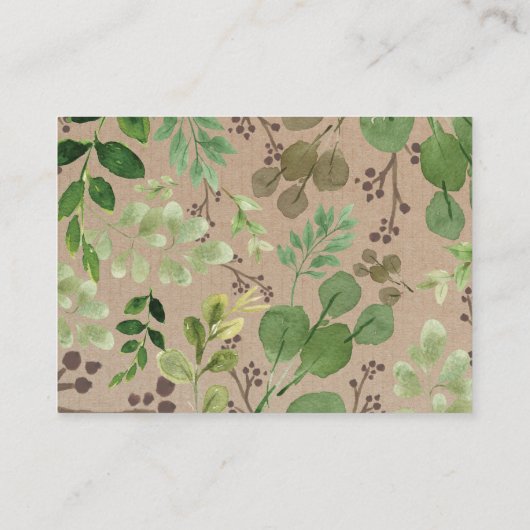 Woodland Animals Diaper Raffle Greenery Forest Informatiekaartje (Achterkant)